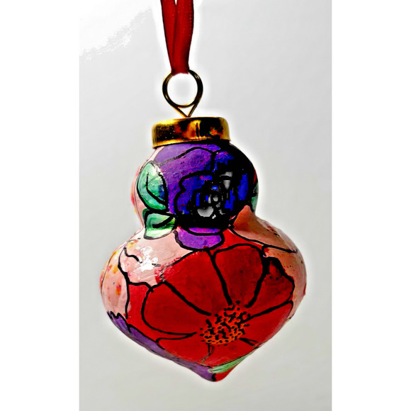 Hand painted Christmas Ornament Set Of 4 Pieces - Picture 5 of 7